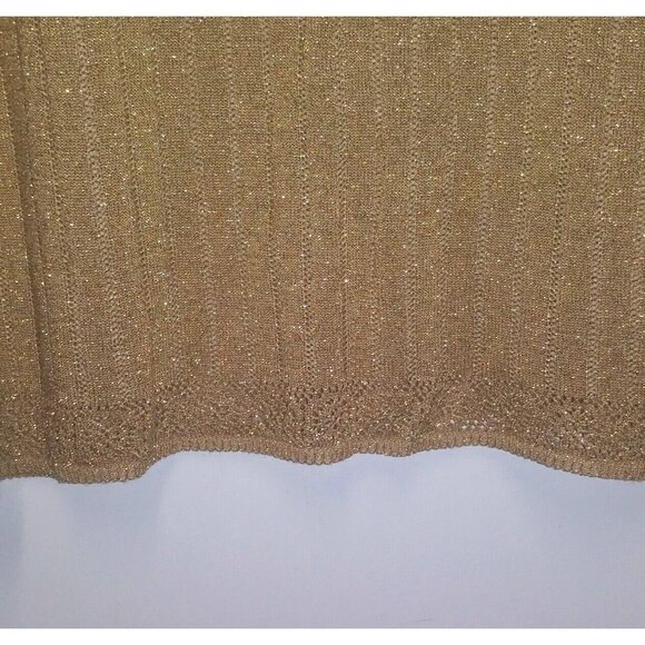 womens Sparkly Gold Top Party/cocktail pullover Sz L Holidays Christmas RELAXED - Picture 9 of 11